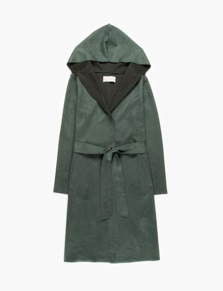 Zelený semišový kabátik, l