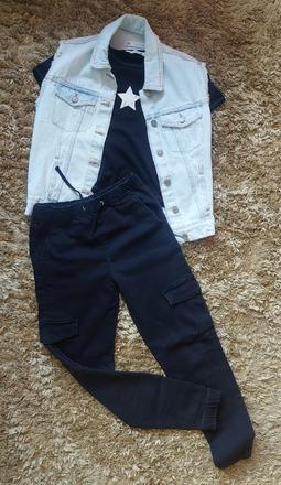 Cargo nohavice + tricko, xs