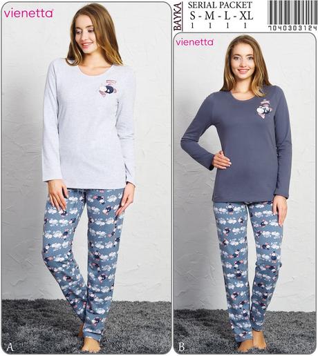 Dámske kvalitné bavlnené pyžamo, l - xxxl