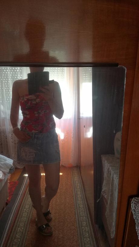 Trendy riflová minisukna, m