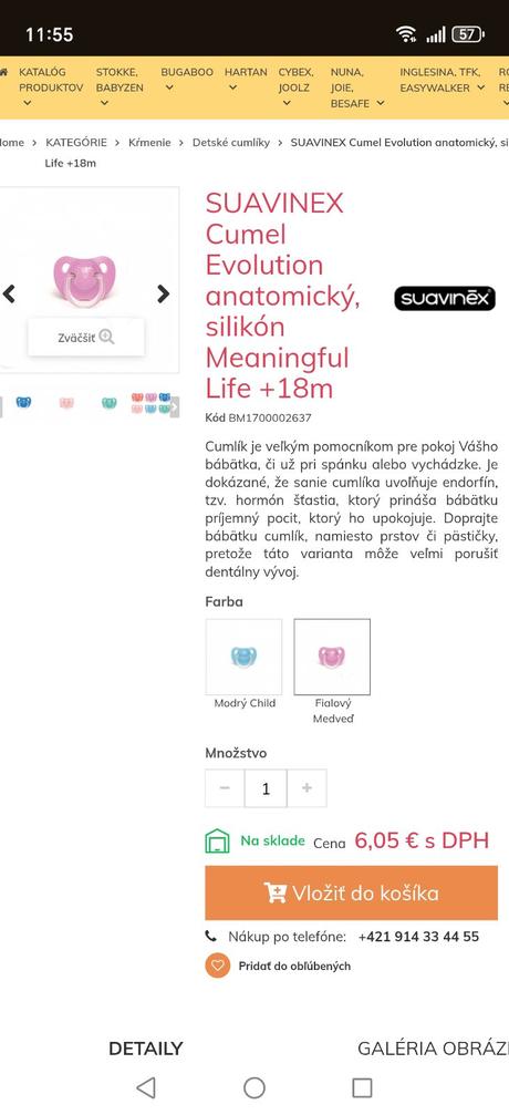 Cumlík suavinex evolution +18m, suavinex