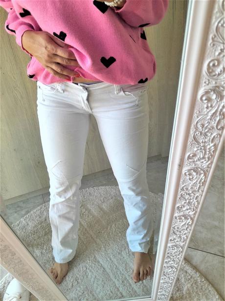 Biele mednžestrové nohavice-m, m