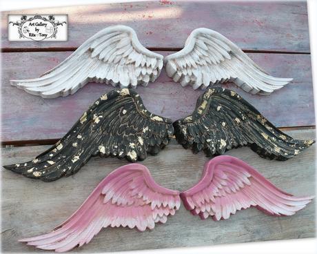 Velké anjelské krídla 3d-drevorezba, 