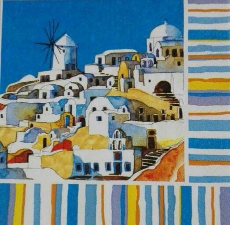 Servítka santorini grécko 4ks (s32), 