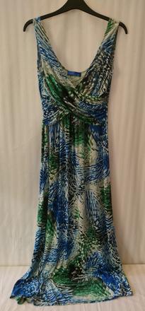 Dlhé elastické šaty s farebným vzorom, goddiva, l