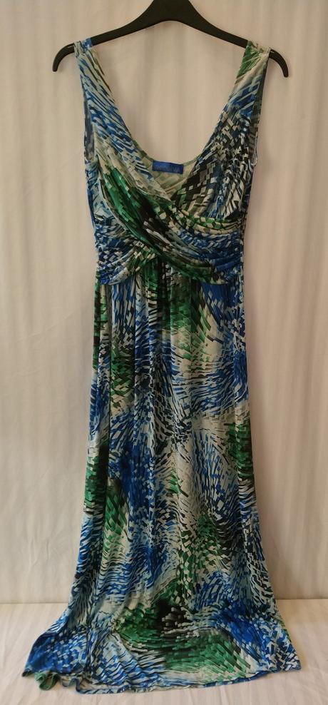 Dlhé elastické šaty s farebným vzorom, goddiva, l