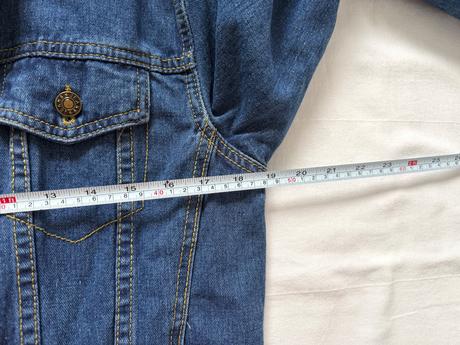 Klasická rifľová bunda s modrý denim, s