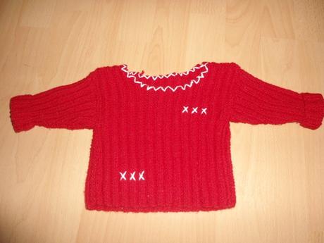 Cerveny sveter - darujem k objednavke, 50