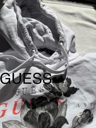 Biela mikina guess kvetinový vzor, guess,s
