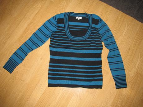 Modro-čierny pulover v. 40/42, 40