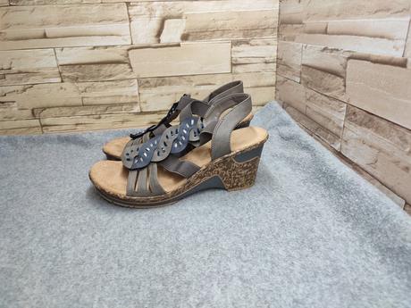 Rieker 37 - dámske letné šedé sandále, rieker,37
