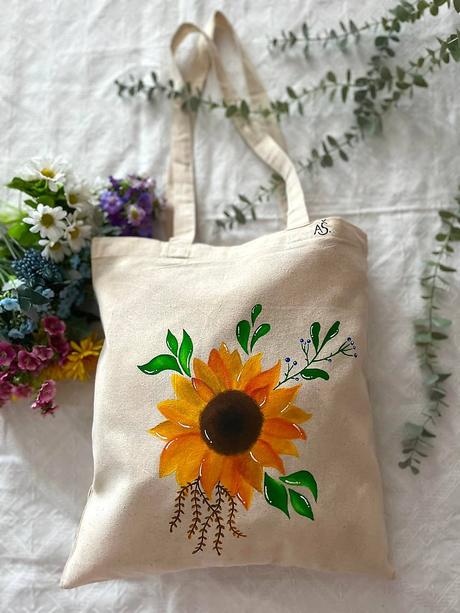 Plátené, ručne maľované tašky, 