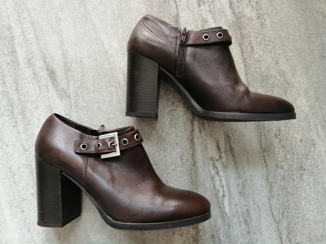 Hnedé topánky bata,koža,v38,vd 24,2 cm,opätok 8cm, baťa,38