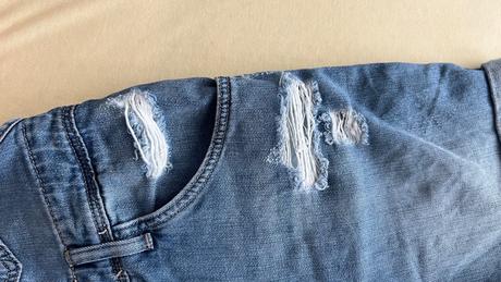 Rifľové šortky na traky - top stav, h&m,146