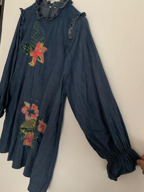 Riflové šaty/blúzka, 