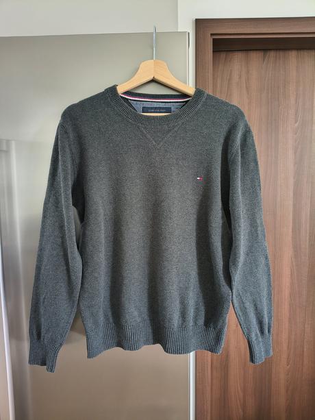 Tommy hilfiger pánsky bavlnený sveter s-m, tommy hilfiger,m