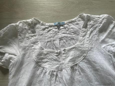 Biele ľanové šaty veľ.s-m, s