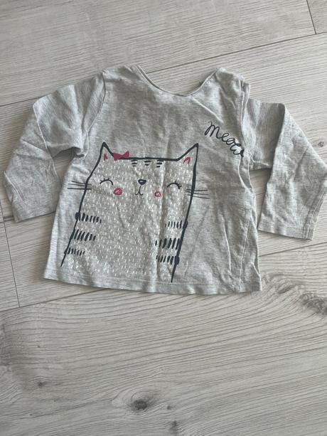 Sivé tričko s mačičkou, f&f,80