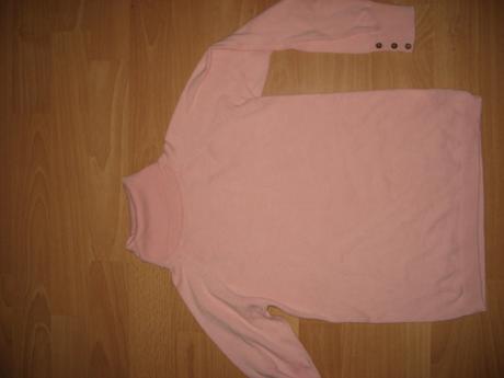 Tenší ružový štrikovaný rolák, zara,116