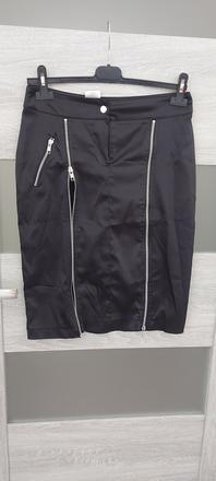 Sexi saténová sukňa so zipsami, s