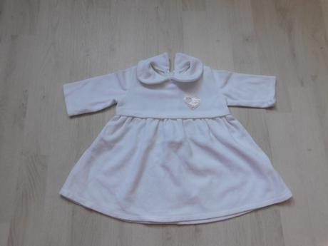 Teplé biele šaty č.68, 68