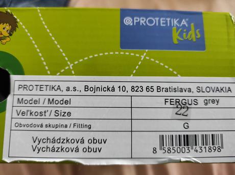 Topánky fergus grey, protetika,22