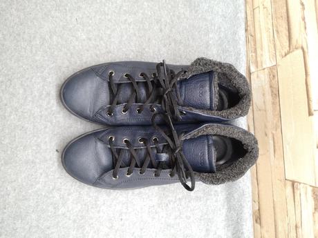 Ecco 41 - dámske kožené tmavomodré zateplené topán, ecco,41