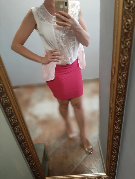 Elasticka pink sukňa, m