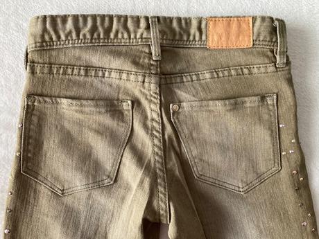 Nohavice s trblietkavými ozdobami, h&m,128