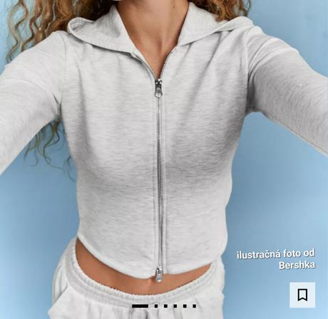 Jemná crop mikina na zips z modalovej zmesi, bershka,xs