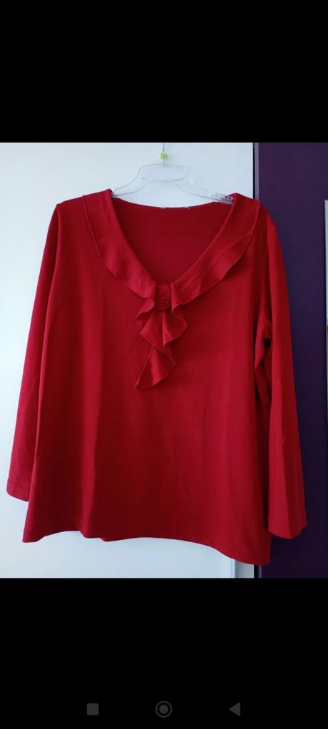 Červený dámsky pulóver, 48