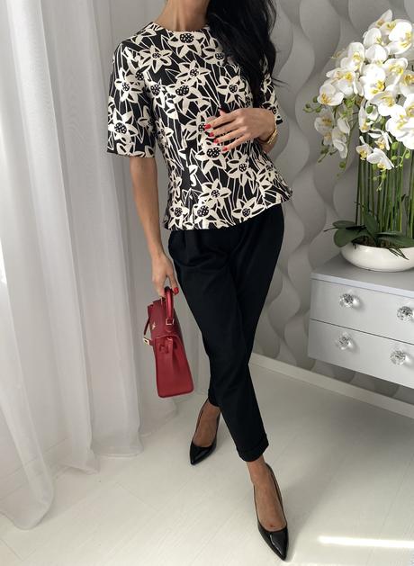 Asos - peplum kvetovaný top, s