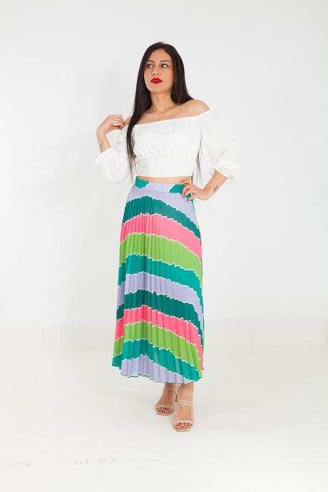 Dámska plisovaná sukňa zelená, l / m / s