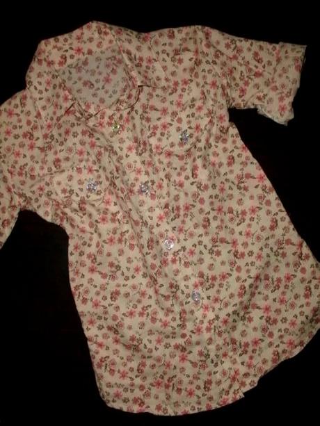 Kvetinková košieľka s roll-up rukávmi, 128