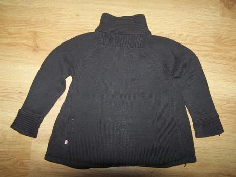 Elegantný tm. hnedý z priadze svetrík s vreckami, kiki&koko,98