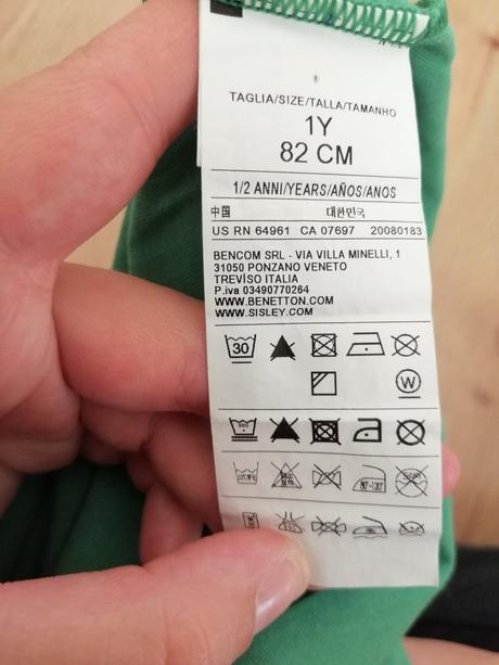 Tričko z organickej bavlny, benetton,80