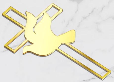 Tortový zápich krížik holubica - skladom, tz-266,