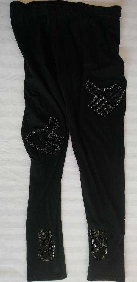 Dámske čierne legíny, kamienkový motív, italy, s/m, m
