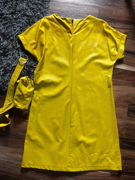 Koženkové šaty yellow s/m, s