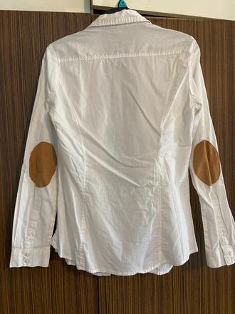Biela košeľa s nášivkami na lakťoch (s), 36