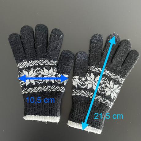 Tmavomodré/čierne rukavice s nórskym vzorom, xs