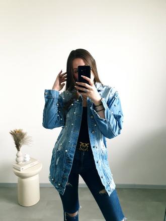 Rifľová bundička s perličkami s, s