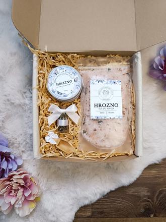 Handmade - peeling a soľ do kúpeľa hrozno, 