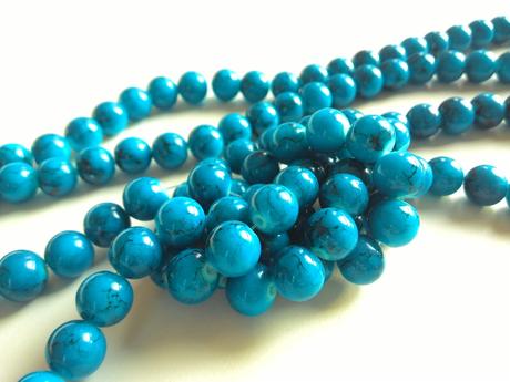 Sklenené korálky 10 mm modré, 