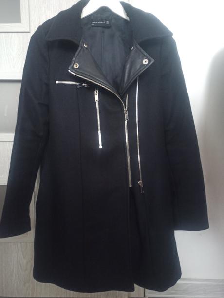 Dámsky čierny kabát, zara,s