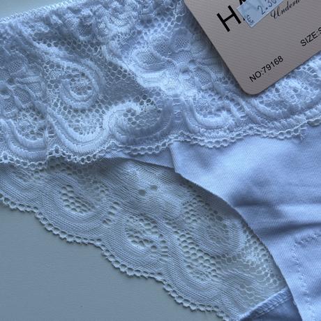 Dámske bavlnené bezšvové nohavičky s čipkou 79168, l / m / s / xl