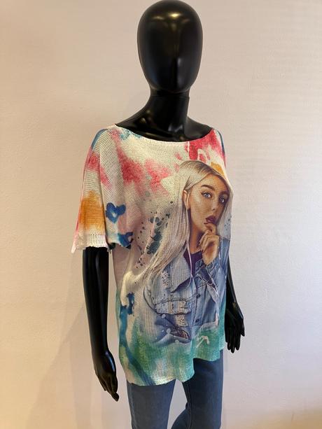 Dámske vzorované svetrové tričko (uni), l / m / s