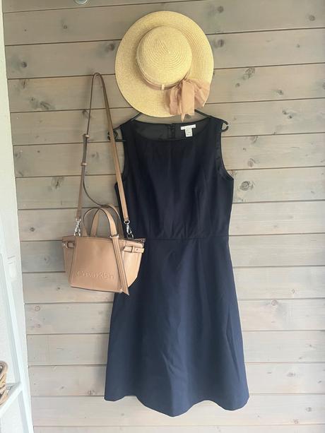 Tmavomodré minimalistické šaty, h&m,m