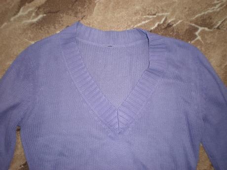 Fialový pletený sveter, m