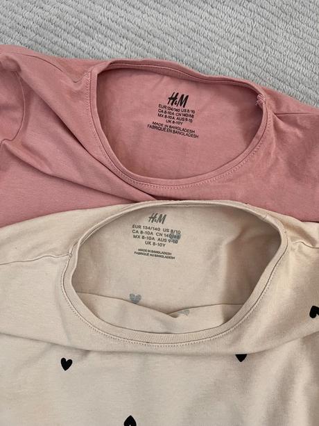 2x tričko, h&m,134